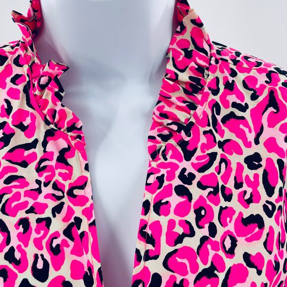 Lilly Pulitzer Sherida Pink Topaz Animal Print My Favorite Spot LS Top XS NWT - Picture 6 of 14